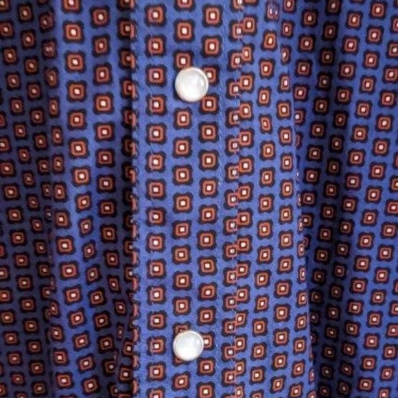Like New Men's Western Roper Amarillo Copper Creek Foulard Pearl Snap Shirt - Picture 4 of 16